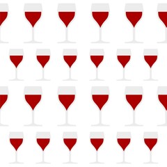 Canvas Print - Red wine glass icon isolated seamless pattern on white background