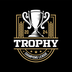 Wall Mural - Trophy Tournament Badge Logo Design Vector Template