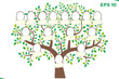Family tree and nameplate. Vector illustration