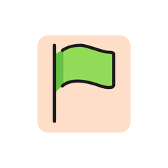 Poster - Line icon of flag. Start, pointer, fan flag. Celebration concept. Can be used for web pictograms, design and application icons