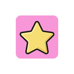 Poster - Line icon of star. Featured content, bonus, rating. Symbols concept. Can be used for web pictograms, design and application icons