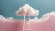 Image for motivation and success Ladder on a cloud