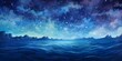 A soothing gradient waves artwork, blending from cerulean to midnight blue, creating a peaceful depiction of waves gently lapping against the shore under a starry sky.