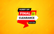 Final clearance special sale banner template design, Special offer sale tag, sale offer banner. Sale discount promotion template for marketing, vector editable illustration.