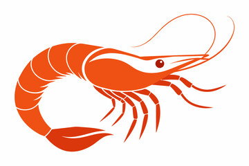 Wall Mural - shrimp-silhouette-vector-white-background.