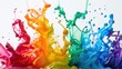 Rainbow ink splashes creating a vibrant collage