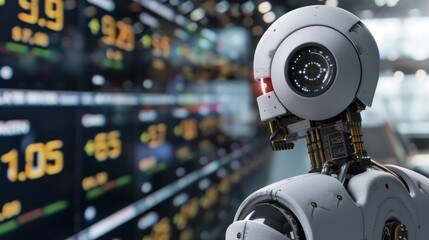 Leinwandbilder - AI robots analyze financial data investment advice