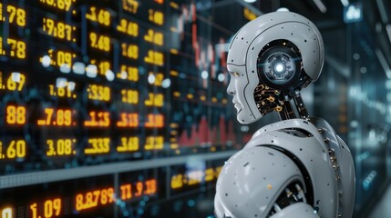 Leinwandbilder - AI robots analyze financial data investment advice