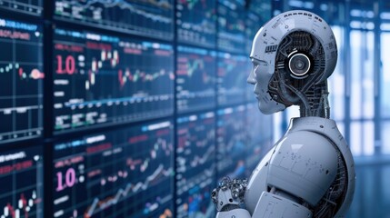 Leinwandbilder - AI robots analyze financial data investment advice