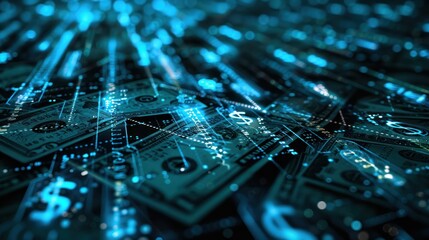 Leinwandbilder - AI system analyzes financial transactions Detect money laundering It refers to technology that enables effective governance