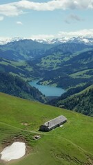 aerial view of beautiful switzerland landscape
