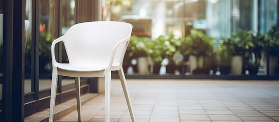 Canvas Print - White chair near window