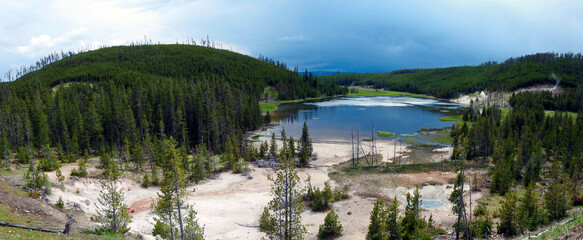 Sticker - Yellowstone panoramic, Wyoming, United States