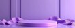 © Hayden West - Podium background 3D product platform display violet purple stage pedestal. Light background 3D podium stand scene studio abstract geometric white base minimal render floor cylinder room shape mockup.