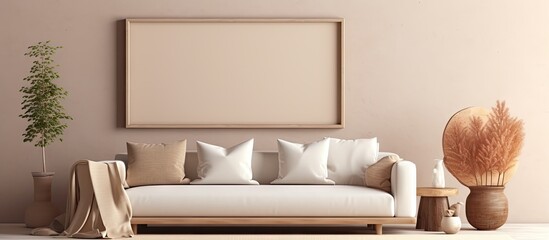 Wall Mural - A picture frame above a couch