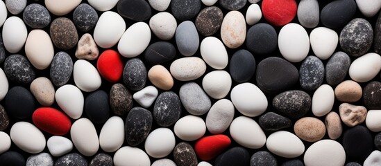 Sticker - A bunch of rocks with a red dot