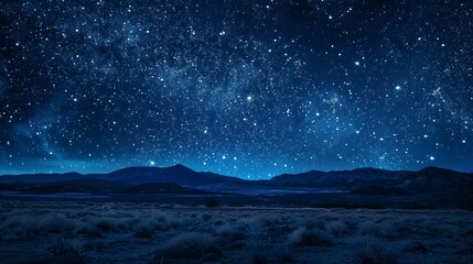 Wall Mural - Beautiful starry night in a desert with many stars in high resolution and high quality. stars concept
