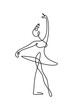 Abstract ballet dancer in continuous line art drawing style. Ballerina black linear design isolated on white background. Vector illustration