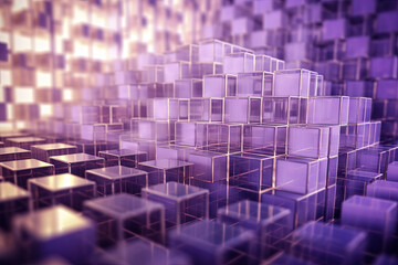 Poster - Abstract background with structure of cubes. Colorful cubes texture for technology backdrop.