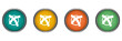 Election vote cross select vector icon metal edge, flat design round web button
