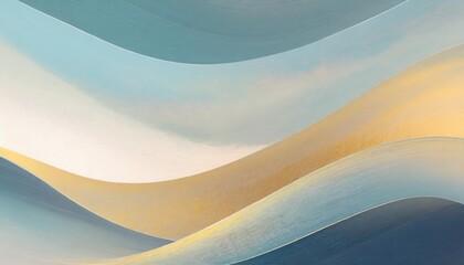 Wall Mural - abstract minimalist wavy background in cool blue tones