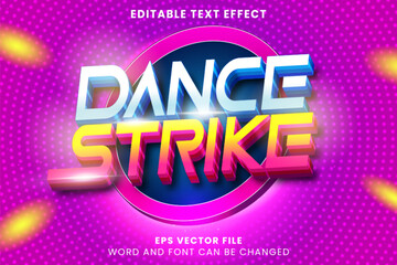 Aufkleber - Dance neon glow 3d editable vector text effect