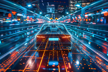 Wall Mural - The evolution of transportation through AI-driven automotive systems