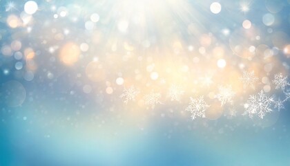 Wall Mural - winter holiday background with snowflakes abstract blue blurred in motion light rays of light on blu