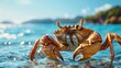 © Jeerawut - Giant crab on sea background, marine animal protection, tourist concept, for advertising and restaurant menu