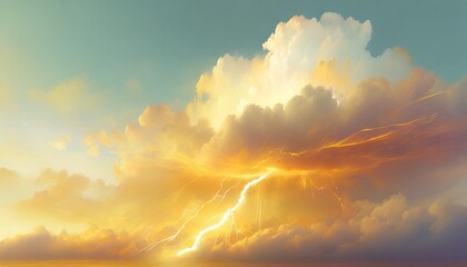 Poster - abstract lightning fire cloud background banner