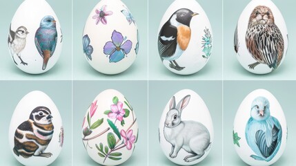 Wall Mural - Easter concept and colors. Holiday background with Easter Eggs