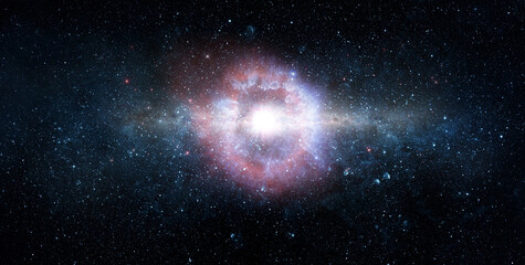Wall Mural - space scene with stars in the galaxy. panorama. universe filled with stars, nebula and galaxy,. elem