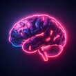 3d rendered illustration of a brain neo lights