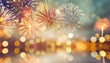 colorful firework with bokeh background with copy space for new year celebration abstract holiday background happy new year blurred banner party