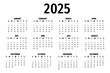 © Daria  - Classic vector calendar for 2025. Printable calendar layout.