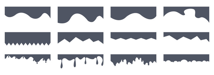 Wall Mural - Set of separator header for website and app. Different elements of top and bottom for website and app. Different borders for website, banner and app.