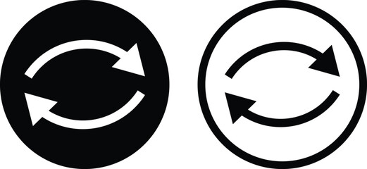 Fototapete - Reverse icon set in two styles . Reverse arrow icon vector . Refresh icon . Reload icon