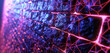 A close-up shot of a brick wall bathed in the neon glow, with intricate patterns of light and shadow dancing across its surface. [Copy space on blank labels word].