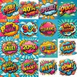 © vector_master - Sale stickers pop art style. AI generated illustration