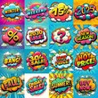 © vector_master - Sale stickers pop art style. AI generated illustration