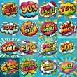 © vector_master - Sale stickers pop art style. AI generated illustration