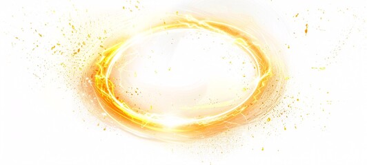 a golden halo glowing with light effects on a white background a game icon design. a cartoon game ar