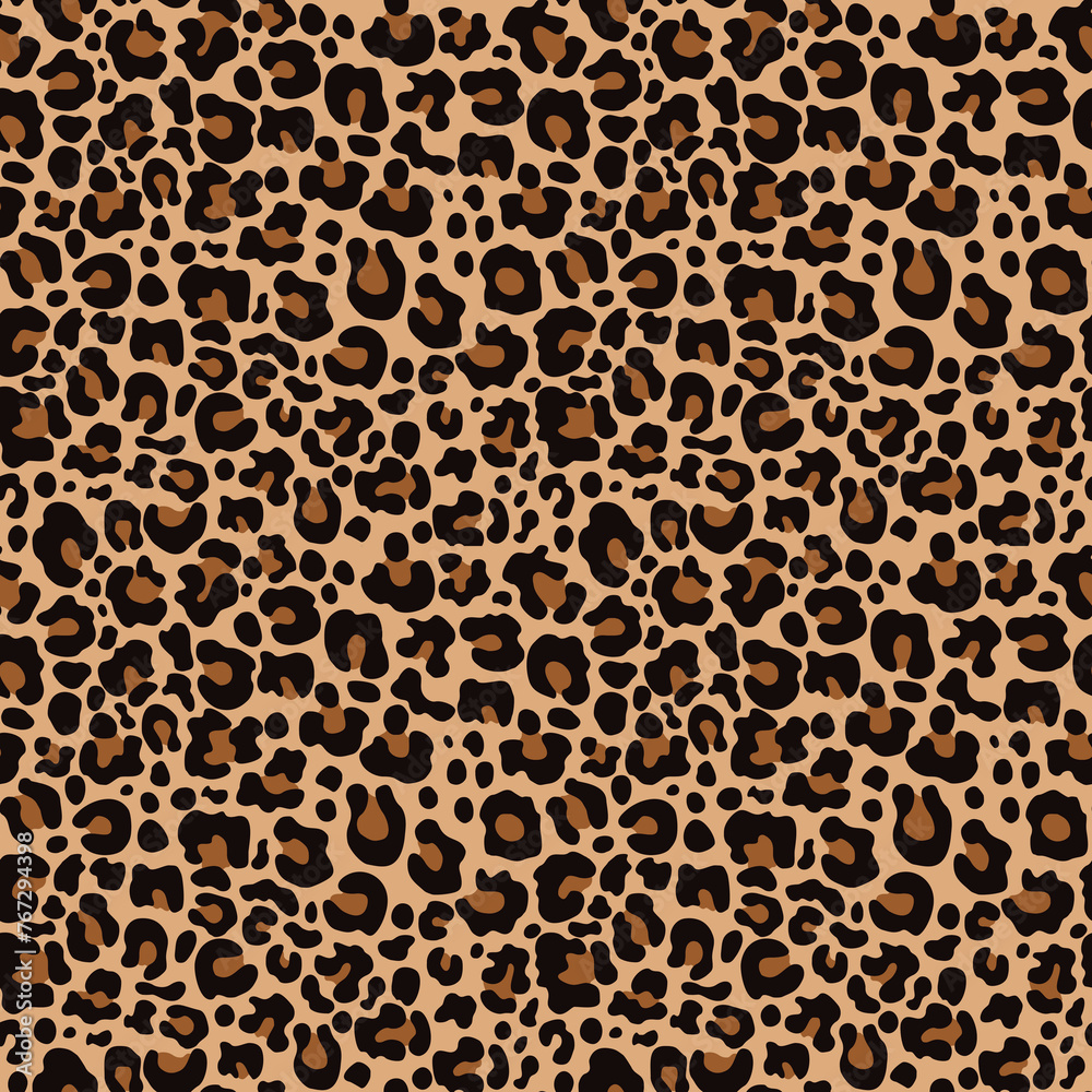 Leopard print seamless pattern vector illustration, trendy modern ...