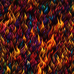 Sticker - colorful fire illustration background