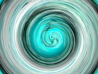 Poster - Abstract background with grey and neon turquoise colors and vortex - computer graphic with effect of depth of space, motion and rotation. Topics: texture, wallpaper, computer art, mixing colors