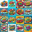 © vector_master - Sale stickers pop art style. AI generated illustration