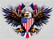 Eagle with USA flag logo design