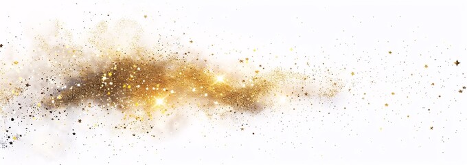 Wall Mural - White background with gold glitter