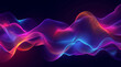 
an arrangement of vibrant colors flowing through a dark night sky, in the style of futuristic chromatic waves, smokey background