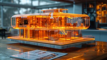 Aufkleber - Construction project model house on an architecture studio